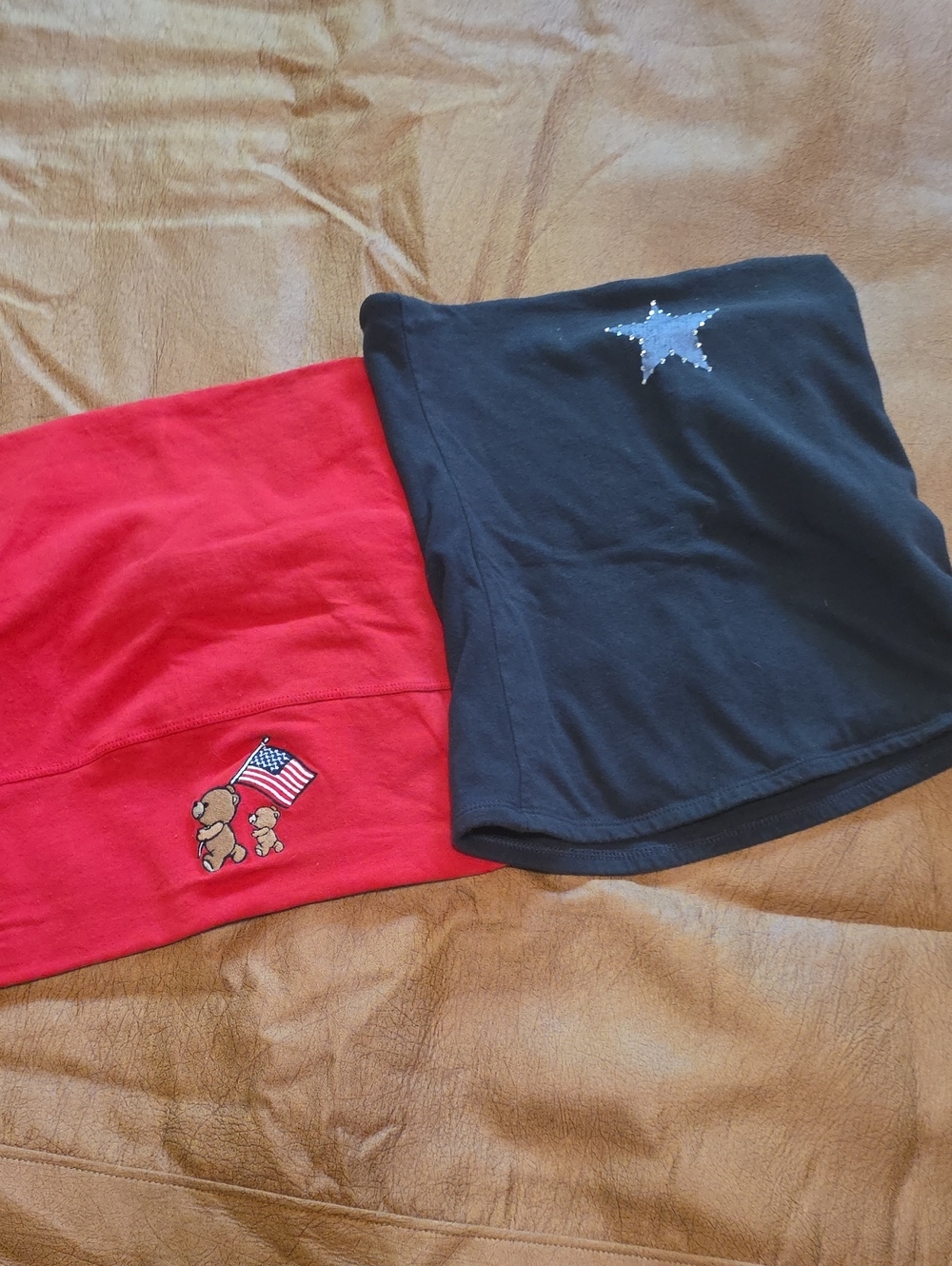 Hollister Red & Navy Tube Tops with Embroidered Details